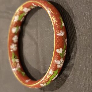 Cloisonné Vintage Costume Flowered Bracelet Bangle